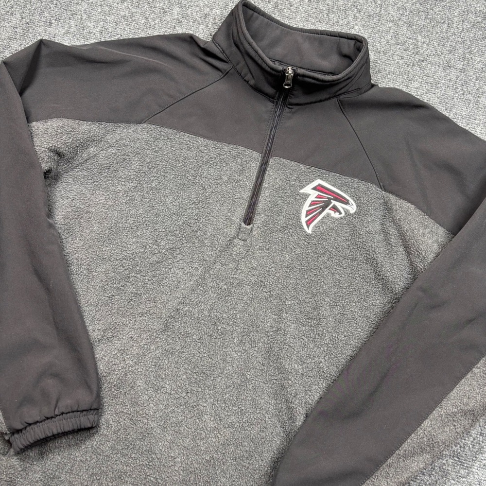 Atlanta Falcons Quarter Zip Fleece Men's M Gray Black NFL 62WXG8032Q